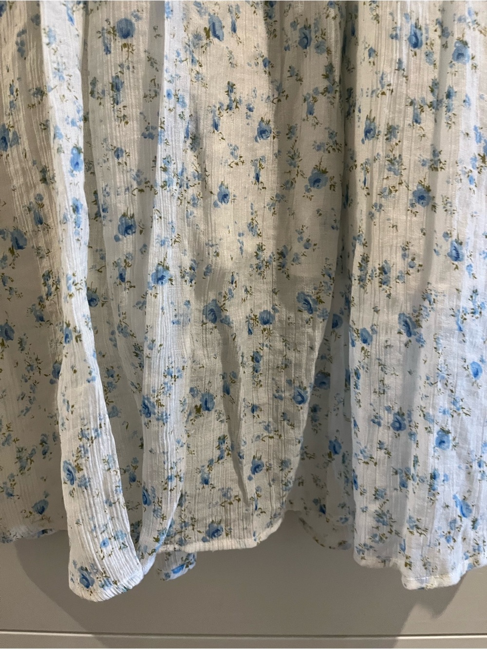 Christy Dawn Blue Floral Wrap Midi Dress Medium - Picture 8 of 14